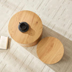 WILLIAMSPACE Round Nesting Coffee Table Set of 2, Modern Wooden Coffee Tables Circle Center Table for Small Space Accent End Side Table for Living Room Bedroom, No Assembling (Natural)