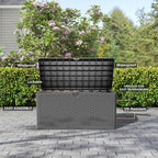 90 Gallon Plus Outdoor Storage Box Waterproof Lockable Resin Deck Box Large, Patio Storage Bin for Pool Accessories Cushion Furniture, Garden Tools, UV-Resistant Outside Delivery Black