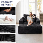 MAXYOYO Sectional Sofa Couch and Chaise Lounge, L Shaped Modern Cloud Couch with Ottoman, Comfy Sofa with Layered Cushion, Tufted Upholstered Sleeper Chair for Living Room, No Assembly Required