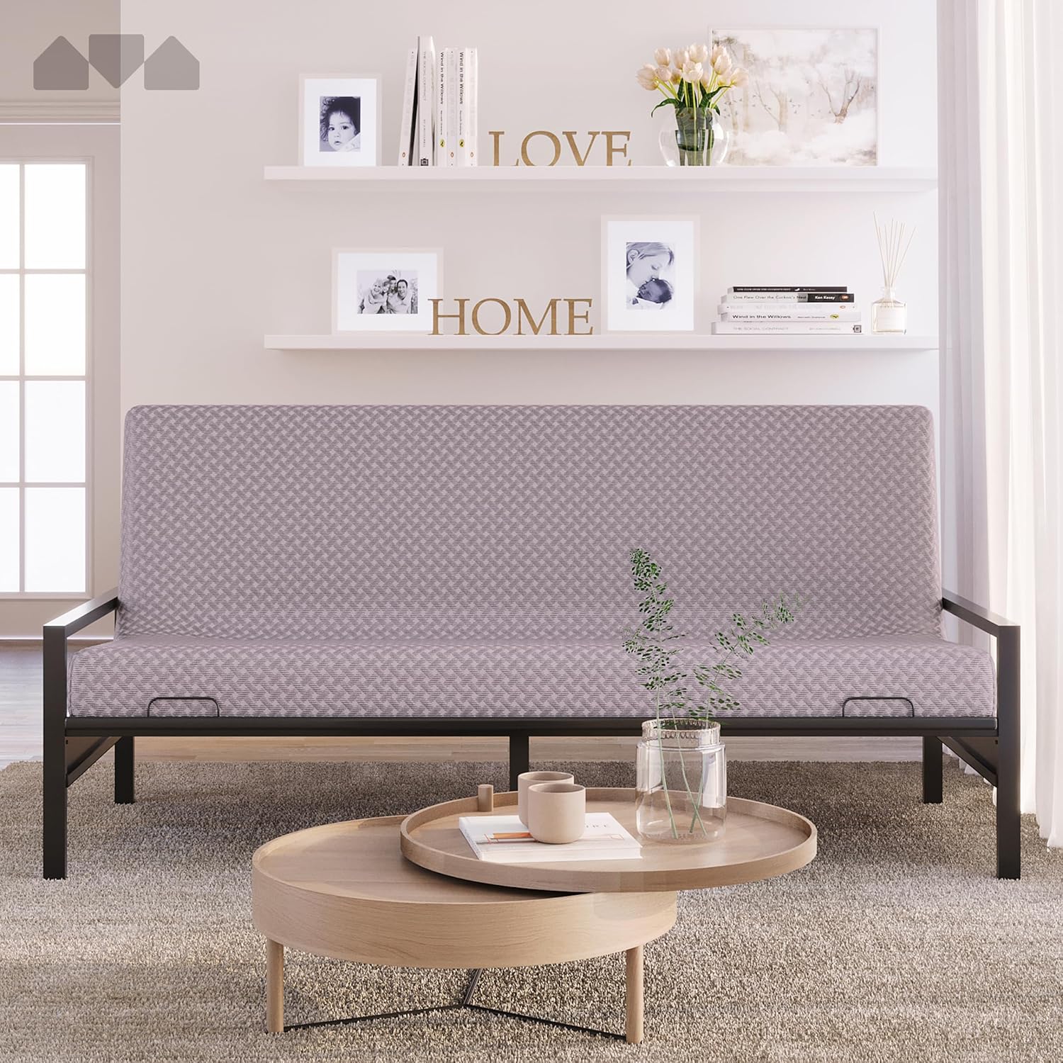 Milliard Memory Foam Futon Mattress – Full Size (Frame Not Included) (Grey)