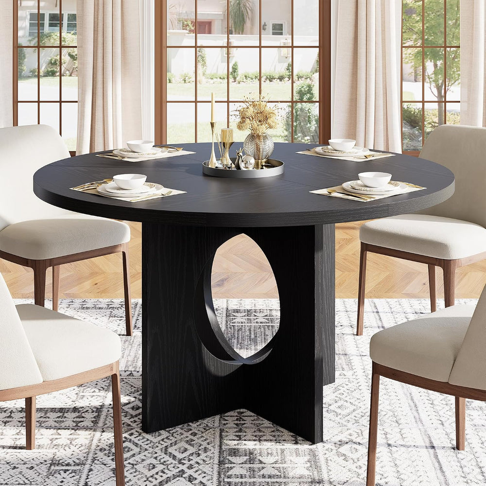 Garvee 47" Round Dining Table for 4-6 People - Circle Kitchen Dinner Tab...