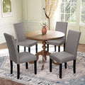 LSSPAID Dining Chairs Set of 4, Fabric Upholstered Dining Room Parson Chair with Nailhead Trim and Solid Wood Legs for Home and Kitchen, Gray