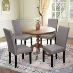 LSSPAID Dining Chairs Set of 4, Fabric Upholstered Dining Room Parson Chair with Nailhead Trim and Solid Wood Legs for Home and Kitchen, Gray