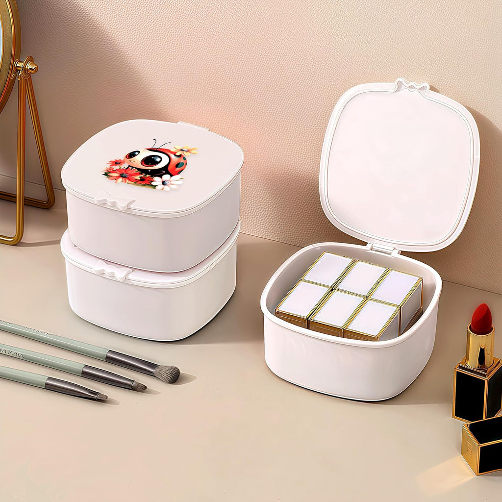 Small Hair Accessories Organizer Box For Girls Kids Teens Women, Hair clips/Ties/bands/pins/barrettes/scrunchies Organizer and Storage! (Ladybugs)