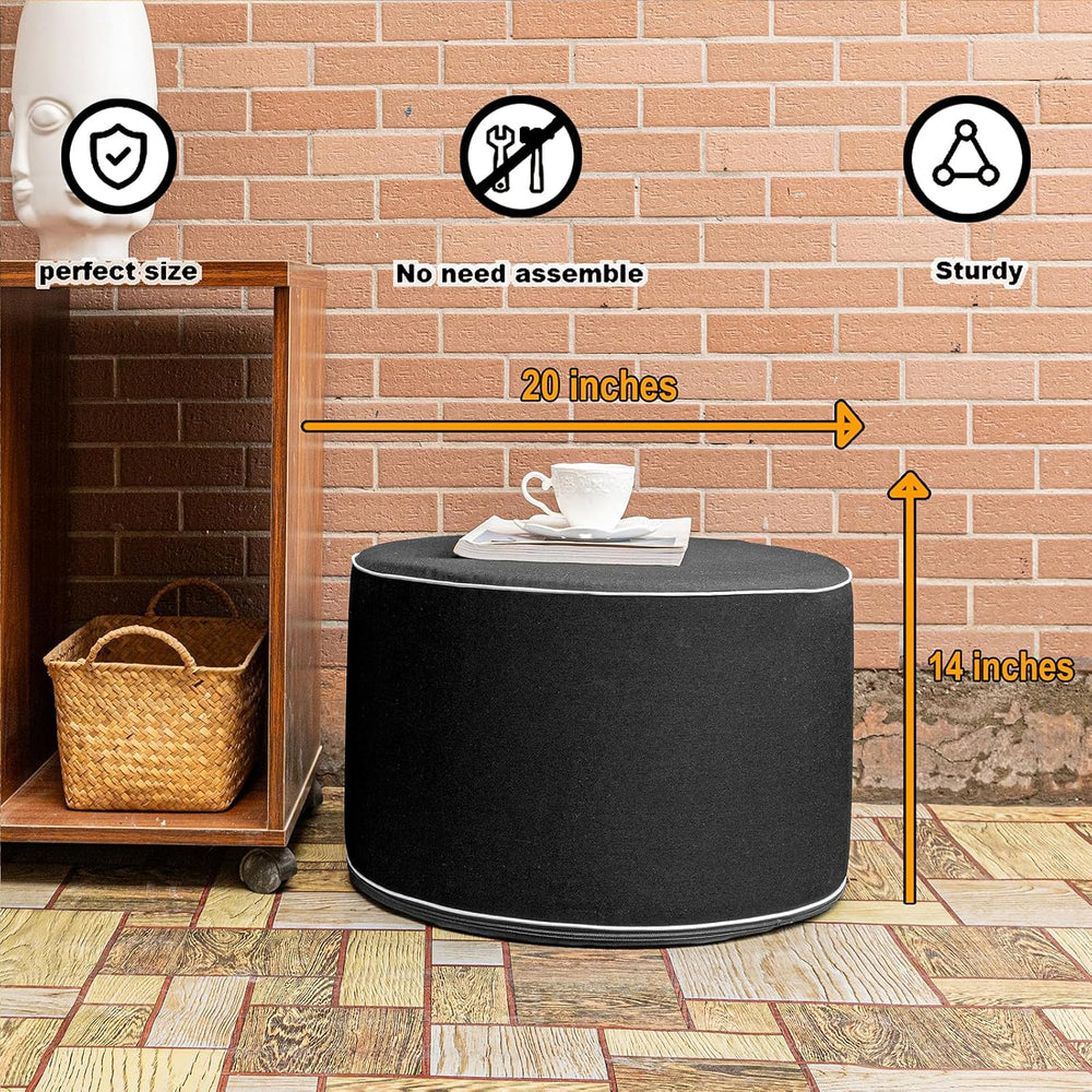 Outdoor Ottomans for Patio Pouf Waterproof Fade-Resistant Ottoman Foot Rest f...