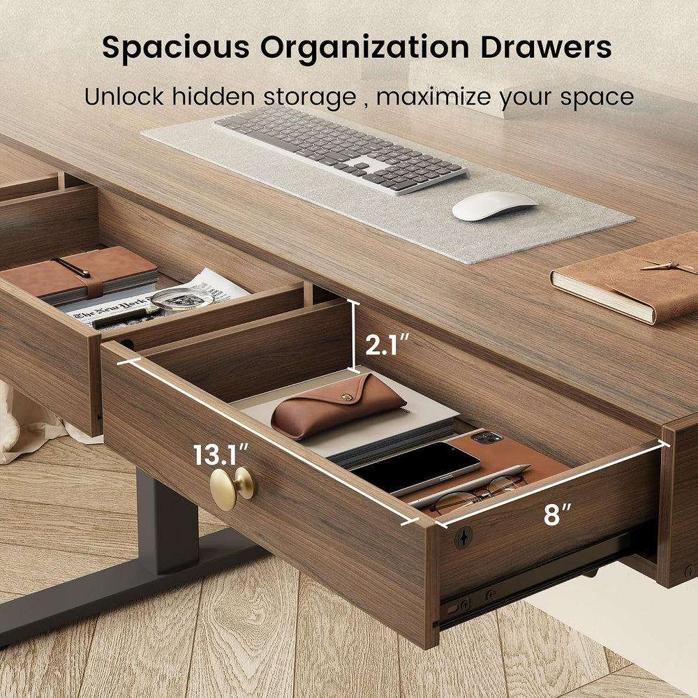 Standing Desk with 3 Drawers, 48 x 26 Inches