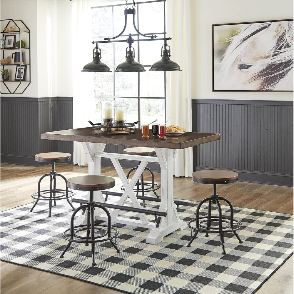 Signature Design by Ashley Valebeck Counter Height Dining Table, Rustic Farmh...