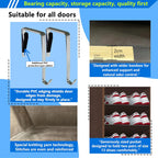 Over The Door Shoe Organizer, 70 Pounds Large Capacity, 20-30-Pair shoe organizer, Heavy Duty-Extra Deep Pockets ,Anti-Scratch Hooks & FSC-Certified Bamboo ,Engineered for Men’s Size 13 shoe,coffee