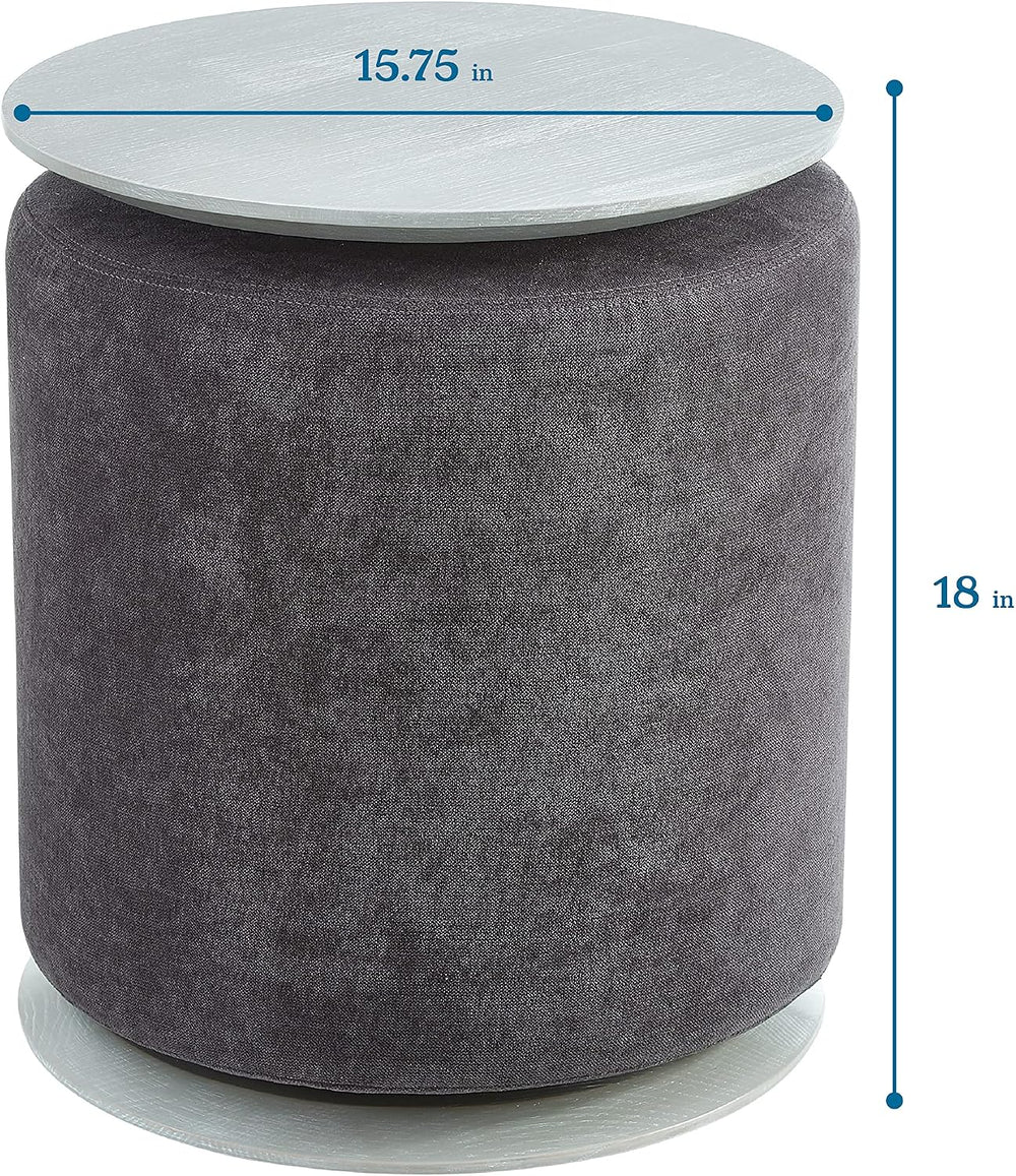 Mission Hills Furniture Ashwood Table with Fabric Ottoman, Living Room, Dark ...