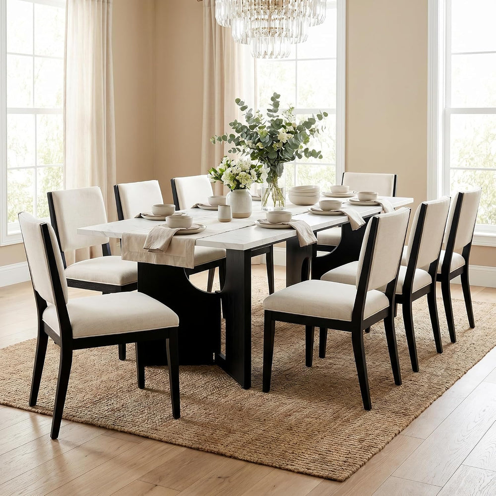 86.6" Modern Dining Table for 6-10 People,Long Kitchen Tables with Woode...