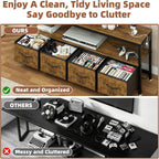 JUSTOGO TV Stand with Mount & Power Outlet for 32-70 Inch TVs, Rustic Brown | TV Console with Drawers & Led Lights, AC Outlets & USB Ports, For Living Room, Bedroom, Height Adjustable, Swivel TV Cabinet