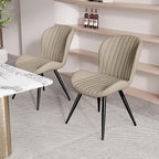 Nalupatio Dining Chairs Set of 2, Modern Dining Room Chairs Comfy Backrest Thick Upholstered Kitchen Chairs 19IN Height with Metal Legs Beige