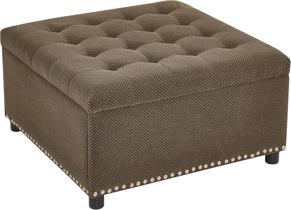 30 inch Large Square Storage Footstool Coffee Table with, Ample Space - Perfe...