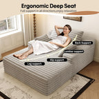 Oversized Chaise Lounge Chair Indoor,51" W Upholstered Sofa Bed,No Assembly Required,Fluffy Plush Modern Single Sleeper Couch Reading Chairs Corduroy Cloud Sofas Couches for Living Room, Bedroom,Grey