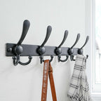 Dseap Coat Rack Wall Mount 2.0 Pro: Heavy Duty 300% Thicker, 16" Stud Mount, Stainless Steel Wall Coat Hooks Hanger for Clothes Jackets Hats Entryway Closet, MaxStrong Series, Black, Pack of 2