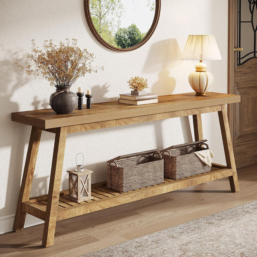 Tribesigns 70.86-Inch Console Table for Entyrway, Farmhouse 2-Tier Entry Entr...