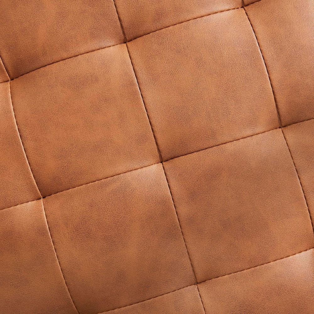 Ornavo Home 18" Round Storage Ottoman with Lid, Holds 300 lbs, Cognac | ...