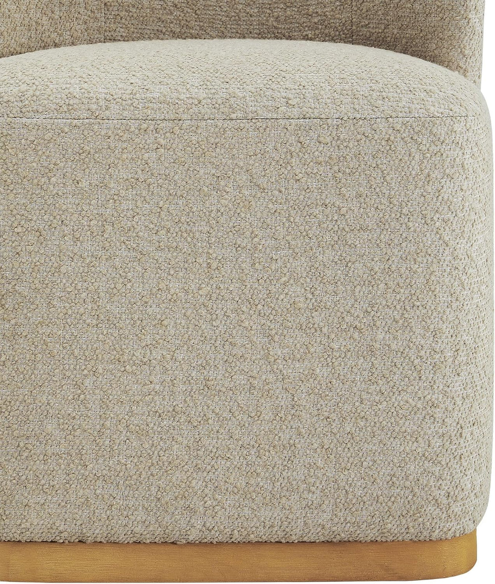 CHITA Upholstered Rolling Dining Chair with Casters Set of 4, Oatmeal | FSC C...