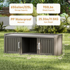 KAMABOKO Shoe Storage Cabinet Waterproof UV-Resistant, Entryway Storage Bench Indoor Outdoor with 2 Doors, Adjustable Shelves for Entryway, Bedroom, Hallway,Living Room(Grey)