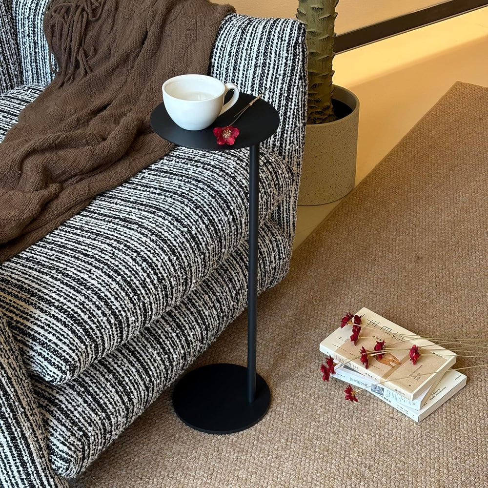Premium Round Mini Side Table, C Shaped End Table, Drink Table, Small Pedesta...