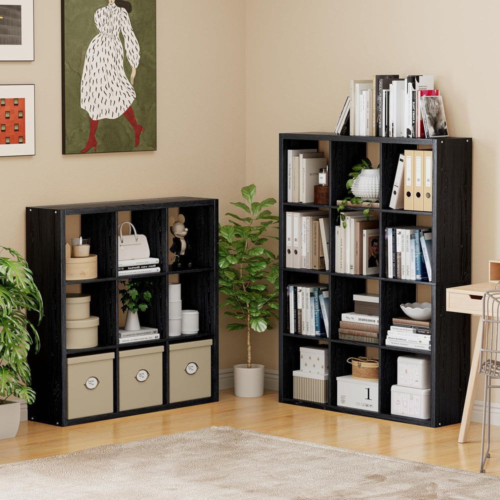 Cube Storage Organizer Bookcase, Decorative 11 inch Open Back Cubical Shelf w...