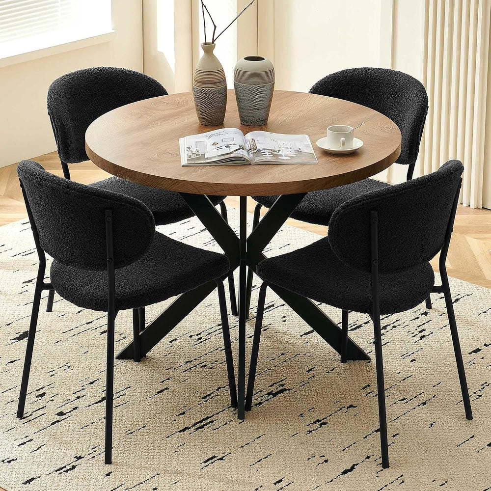 Homedot Kitchen Dining Table Set for 4, Modern Compact Round Dining Breakfast...