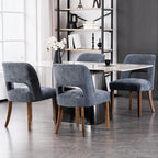 VKNOW Wooden Dining Chairs Set of 2, Modern Fabric Upholstered Dining Room Chair Kitchen Chairs, Farmhouse Dinner Chair for Kitchen Dining Room, Navy