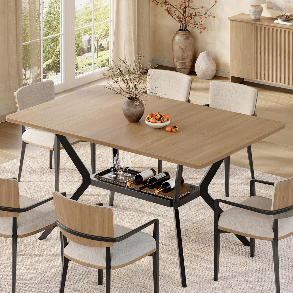 MECHYIN 55" Dining Table for 4-6, Industrial Kitchen Table with Spacious...