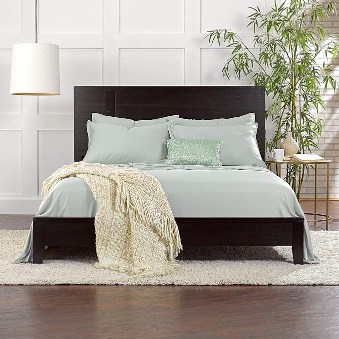 Full Sheets by Pure Bamboo, Genuine 100% Organic Viscose Derived from Bamboo Bed Sheet Set, Luxuriously Soft & Cooling, Double Stitching, Lifetime Quality Promise (Full, Sea Glass)