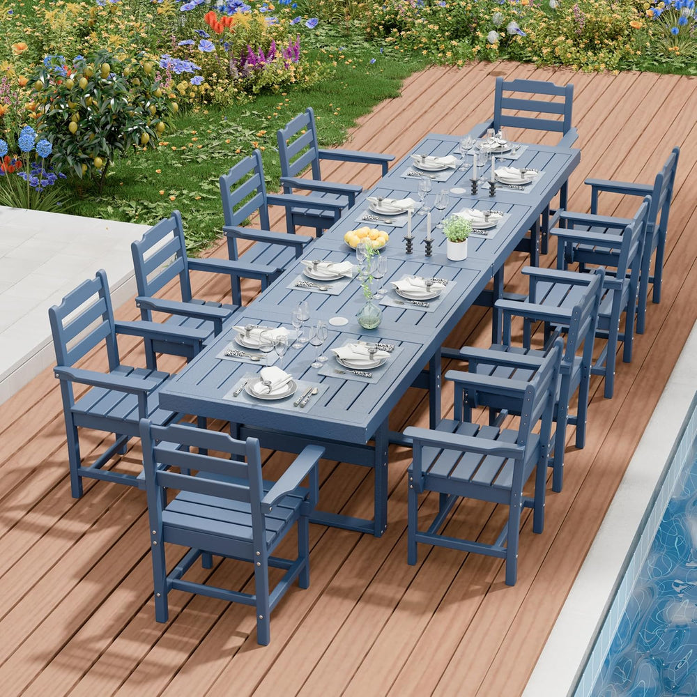 K Knowbody 12-Piece Outdoor Patio Dining Table and Chairs Set, Seats 10