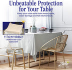 Nuvantee Revolutionary Table Pad - Waterproof, Protects Table from Spills and Heat - 52 X 108 Inch Deluxe Vinyl Premium Table Protector - Flannel Backing, Lies Flat