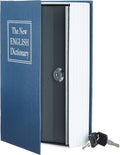 Amazon Basics Book Safe, Money Saving Box, Save for Money, Secret Hidden Metal Lock Box, Money Hiding, Key Lock, Large, Blue