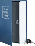 Amazon Basics Book Safe, Money Saving Box, Save for Money, Secret Hidden Metal Lock Box, Money Hiding, Key Lock, Large, Blue
