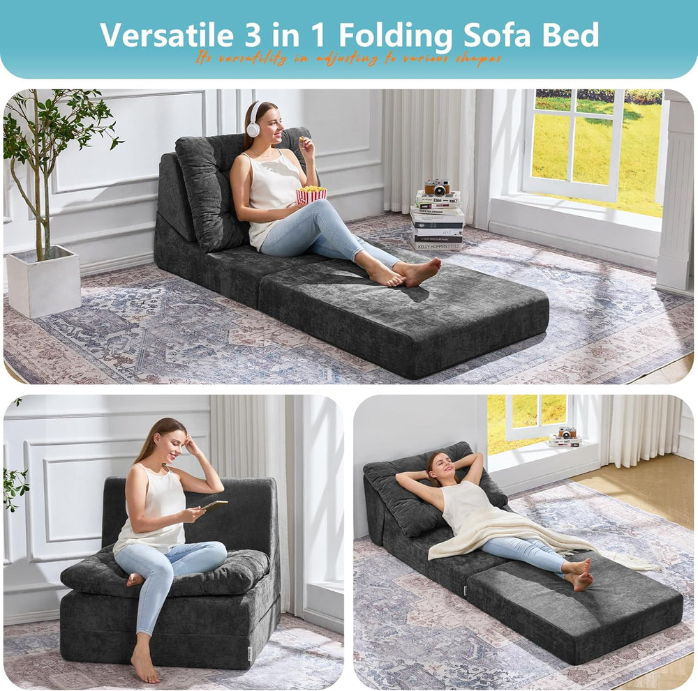 Hobestluk Sofa Couch Folding Sofa Bed Comfy Floor Lounger Convertible Sofa wi...