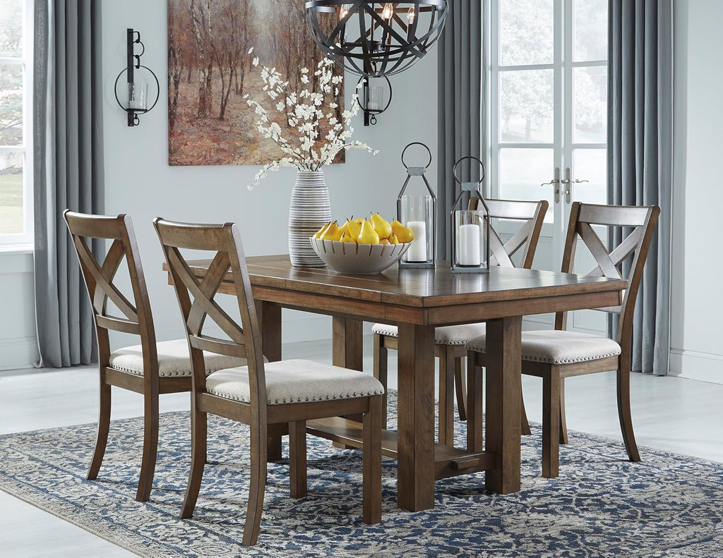 Signature Design by Ashley Moriville Modern Farmhouse 19" Upholstered Dining Room Chair, 2 Count, Brown