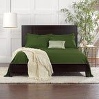 Twin Sheets by Pure Bamboo, Genuine 100% Organic Viscose Derived from Bamboo Bed Sheet Set, Luxuriously Soft & Cooling, Double Stitching, Lifetime Quality Promise (Twin, Pesto)