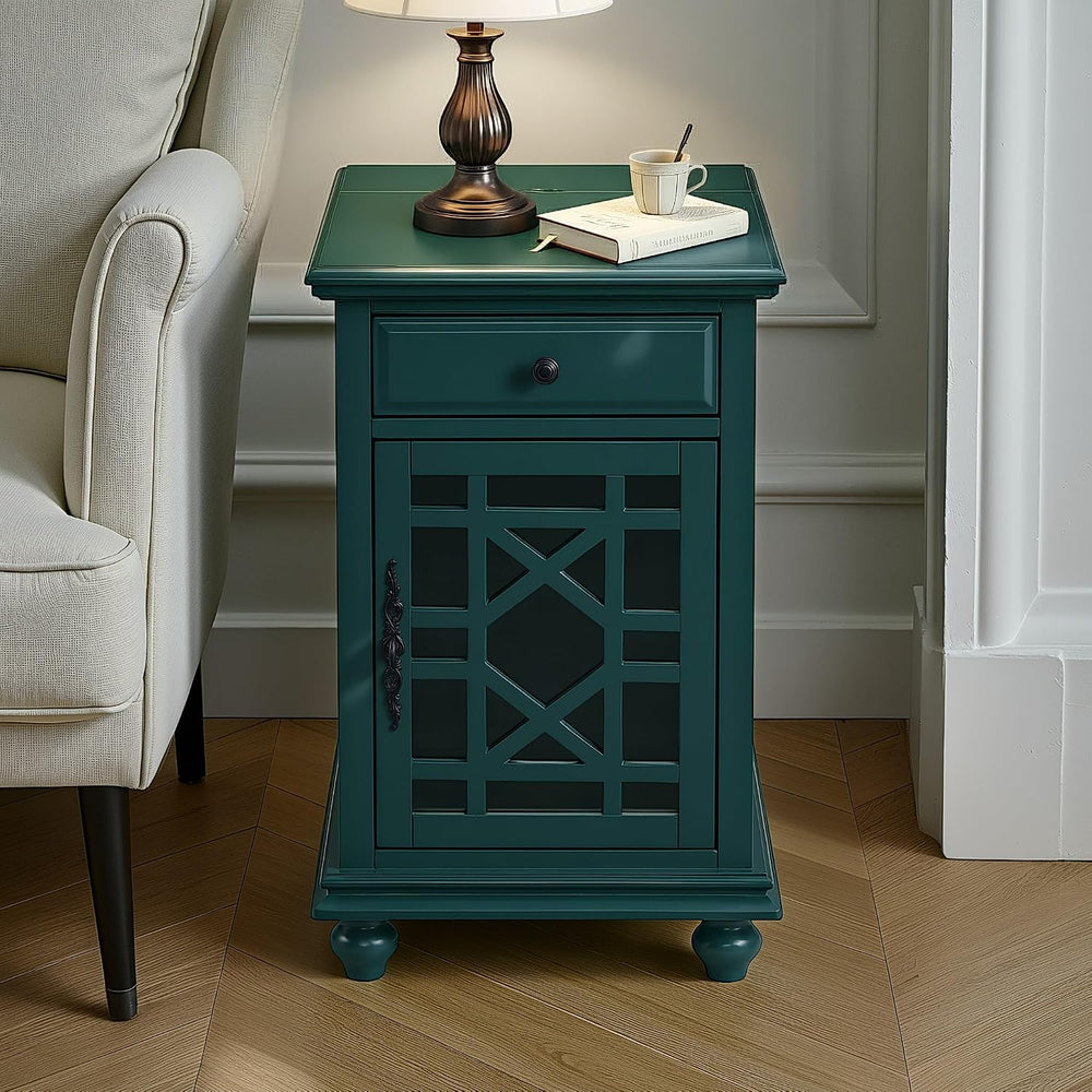 Martin Svensson Home Elegant Chairside End Table with Power — 24″W x 16″D x 2...