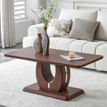 LKTART Coffee Table for Living Room, Modern Coffee Table with Storage, Rectangle Tabletop Stable Base for Dining Room Apartment Small Space (43.3''L×22.4''W-Walnut)