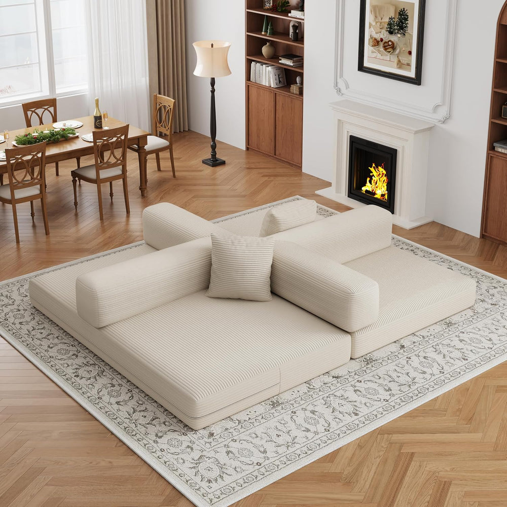 59.0 Inch Convertible Sofa Bed, 4-in-1Futon Sofas Bed Pull Out Sleeper Couch,...