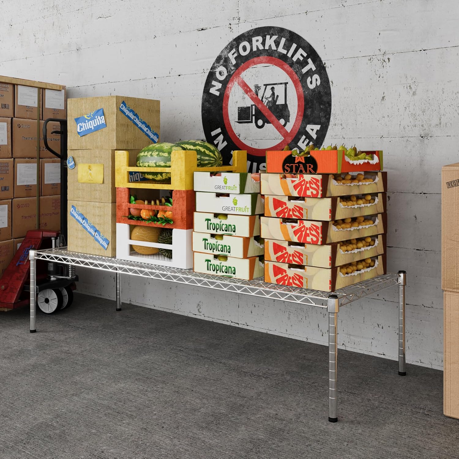 21" Deep x 60" Wide x 14" Height Wire Shelving Kit | 1-Tier | NSF Commercial Storage Rack Unit