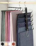 MORALVE Pants Hangers Space Saving - 2 Pack European Beechwood Scarf and Jean Hangers - Closet Organizer and Space Saver Pant Rack, Leggings Hanger, and Scarf Holder with 360° Swivel Hook