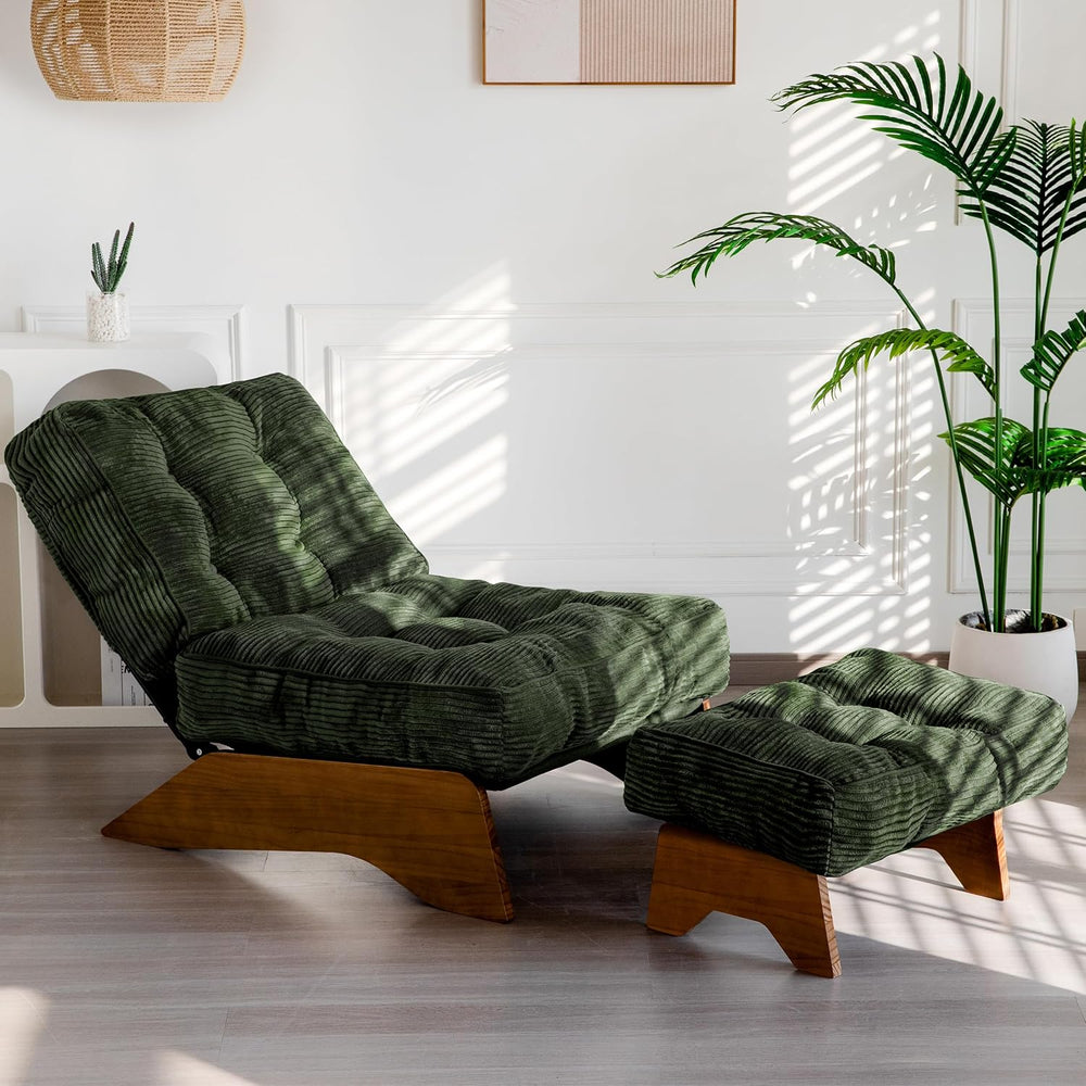 MAXYOYO Accent Chair with Ottoman, Lounge Chair with Adjustable Backrest | Tu...