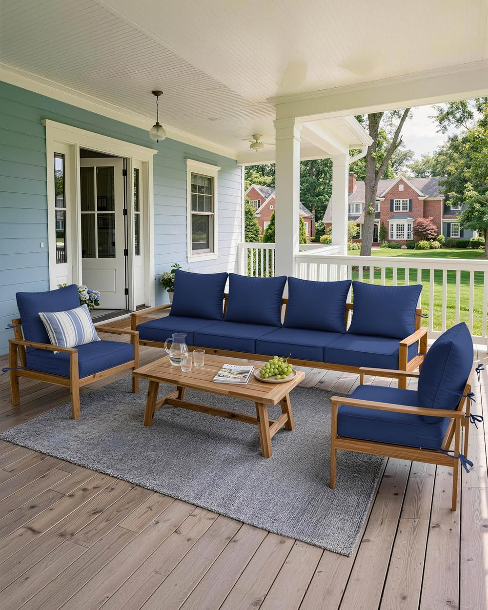 Outdoor Chair Cushion Set of 6, 24x24x5 Waterproof Fade Resistant