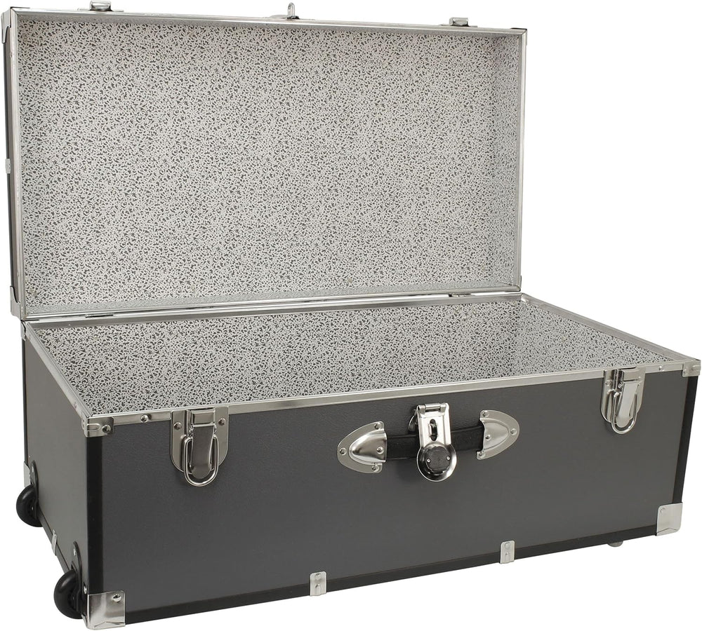 Seward Explorer Trunk with Wheels & Lock, Gray, 30-Inch