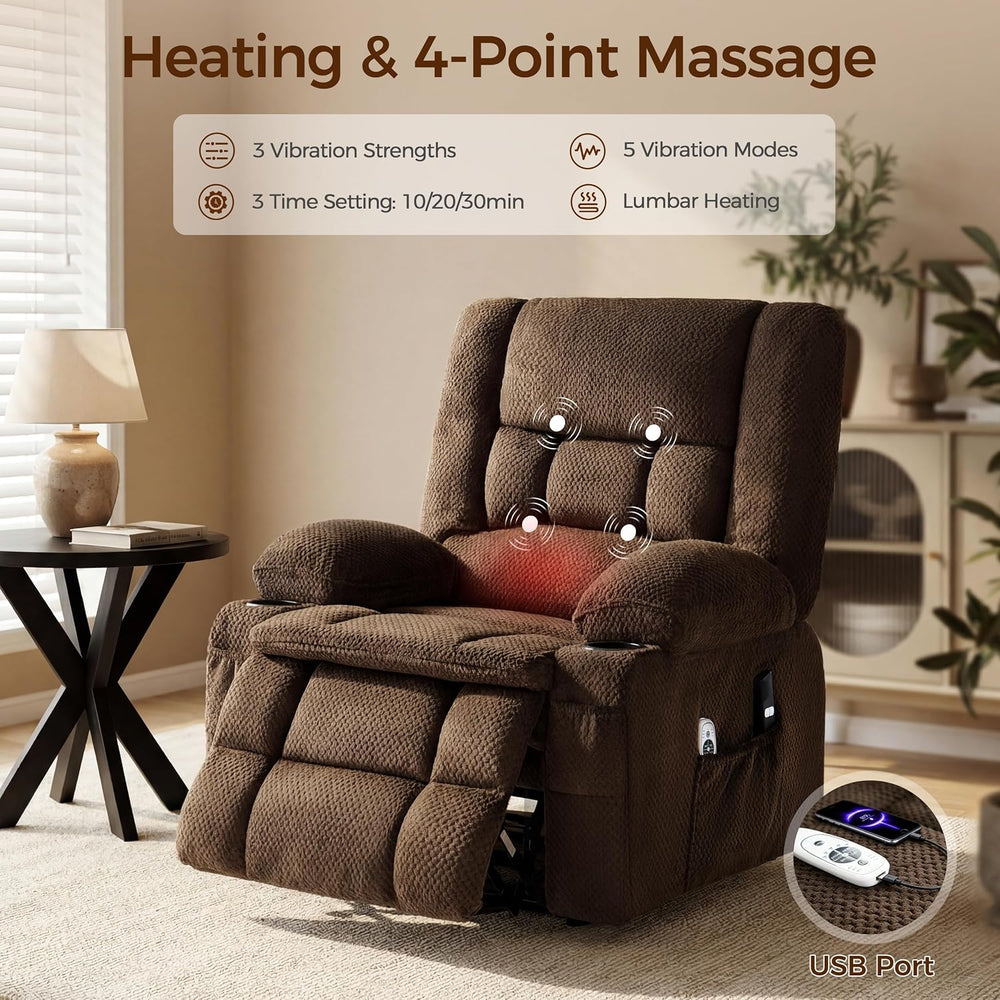 Power Lift Recliner Chair for Elderly, Electric Reclining Lift Chair with Mas...