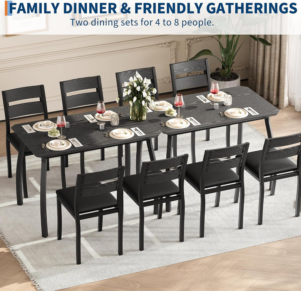 IDEALHOUSE Dining Table Set for 4 Modern Kitchen Table and Chairs Set with Ch...