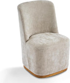 Christopher Knight Home Lucy Chenille Upholstered Dining Chairs Set of 2, Sturdy Wooden Dining Chair with Pedestal Base, Modern Kitchen Chairs with Solid Back, Versatile Indoor Usage, Oatmeal