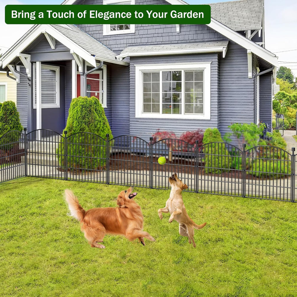 5 Panel No Dig Decorative Garden Fence 24" H x 10'L Outdoor Dog Barrier