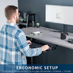 VIVO Large Under Desk 27 x 11 inch Computer Keyboard and Mouse Tray with Swinging Height Adjustment, 12 Settings, Platform Drawer for Typing, Black, MOUNT-KB08S
