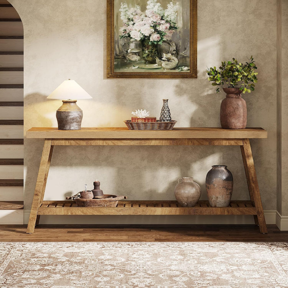 Tribesigns 70.86-Inch Console Table for Entyrway, Farmhouse 2-Tier Entry Entr...